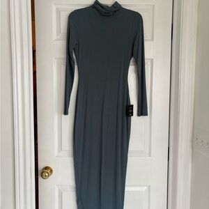 Lulu's Charcoal Long Sleeve Dress